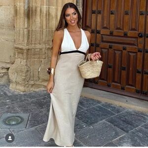 ZARA summer linen dress. maxi dress
